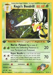 Koga's Beedrill - 9/132 - Holo Rare - 1st Edition